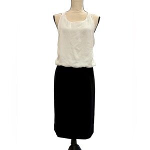 L’Agence CROSSED LOW BACK black and white dress. Size 8